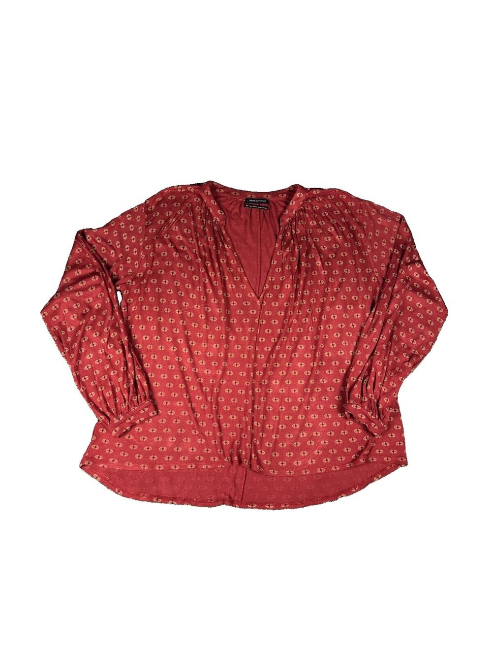 Urban Outfitters Top V Neck Hi Low Oversized Women’s Blouse Boho SZ Small Floral
